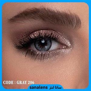 لنز رنگی رینبو کد Gray 206 طوسی دور مشکی