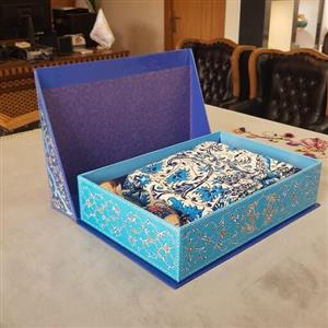 پک صنایع دستی- شامل یک جفت گلدان 16سانت مس و پرداز بهمراه پارچه قلمکار  ممتاز یک در یک متر داخل هارد باکس طرح مینا