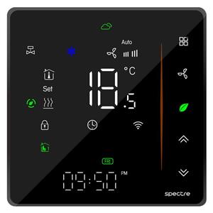 ترموستات هوشمند Ciel - سری TSR16 - فن کویل - Tuya - Wifi - دو لوله - مشکی