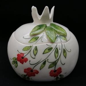 قندان سرامیکی هیوا طرح انار طرح پیچک کد 10791243