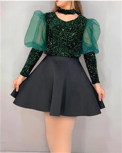 لباس مجلسی و عروسکی کوتاه مدل آنیل