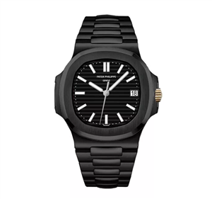 ساعت مچی مردانه پتک فیلیپ ناتیلوس مشکی صفحه Patek Philippe Nautilus Watch Black Screen 