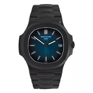 ساعت مچی مردانه پتک فیلیپ ناتیلوس مشکی صفحه آبی Patek Philippe Nautilus Black Blue Screen 