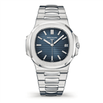 ساعت مچی مردانه پتک فیلیپ ناتیلوس سیلور صفحه آبی Patek Philippe Nautilus Watch Silver Blue Screen 