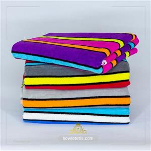 حوله نیم حمام نخ رنگی راه راه مدل ۱۱۲۴