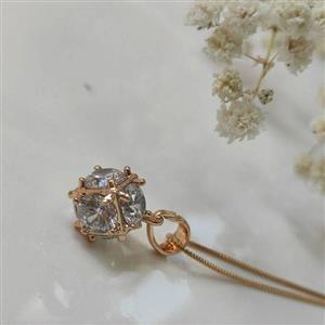 آویز گردنبند زنانه ژوپینگ مدل مکعب نگین دار 3348