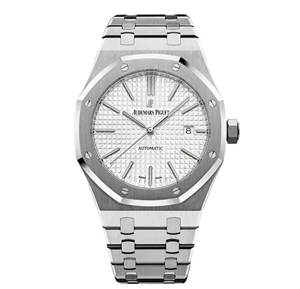 ساعت مچی مردانه اودمار پیگه سیلور صفحه سفید Audemars Piguet Royal Oak Watch Silver White Screen