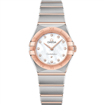 ساعت مچی زنانه امگا کانسلیشن سیلور رزگلد صفحه سفید اندکس نگین Omega Constellation Silver-Rose Gold White Screen Jewel Index