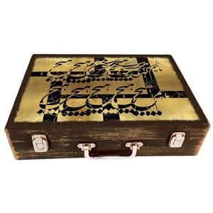 جعبه هدیه چوبی مدل چمدان طرح خطاطی کد WSL596