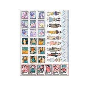 برچسب مدل برش نخورده طرح اسکرپ بوک مربعی -