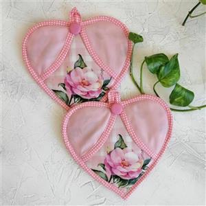 دستگیره قلبی مخمل نسوز مدل سلین طرح 19