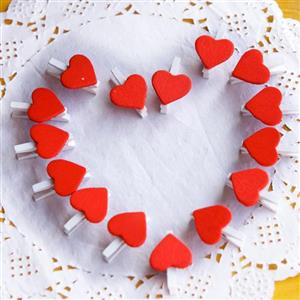 گیره چوبی طرح قلب بسته 10 عددی Decorative Wooden Heart