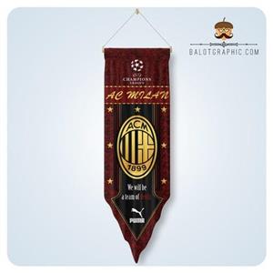 پرچم دیواری آ ث میلان ac milan طرح اختصاصی سایز 100-30 BP015 