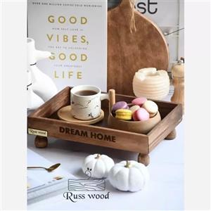 رایزر چوبی استند چوبی پایه دار سینی مزه