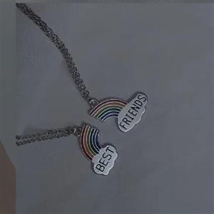 گردنبند ست دوستی مدل rainbow استیل