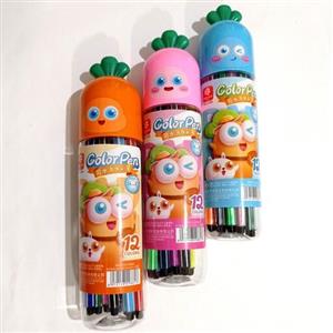 5 عدد ماژیک رنگ آمیزی 12 رنگ هوبج با جای فانتزی زیبا جذاب