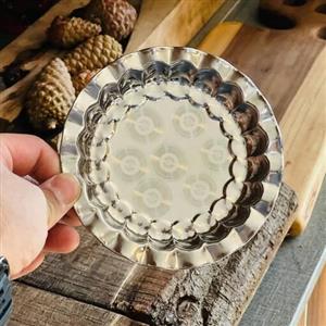 سینی استیل کوچک خرما خوری لب کنگره ای