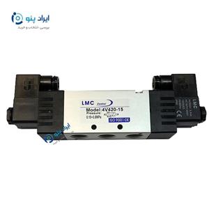 شیر برقی پنوماتیک 2-5 1/2 دو بوبین ال ام سی 24 ولت 4V420-15 LMC