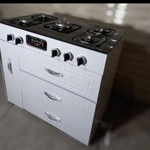 اجاق گاز 5شعله ام دی اف رویه شیشه نشکن رنگ سفید