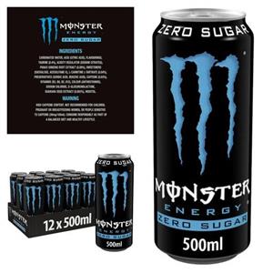 نوشیدنی انرژیزا مانستر مشکی آبی zero sugar (انگلستان) 500 میل