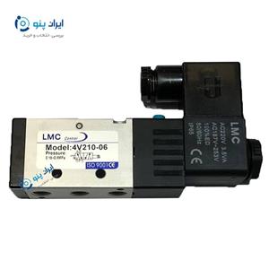 شیر برقی پنوماتیک 2-5 1/8 تک بوبین ال ام سی 24 ولت 4V210-06 LMC