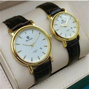 ساعت مچی ست مردانه و زنانه نوادا بند چرم NEVADA