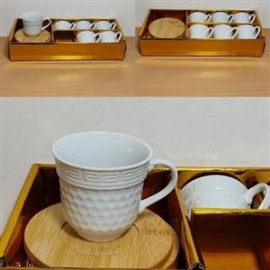 فنجان قهوه خوری چینی-چوبی کد b13