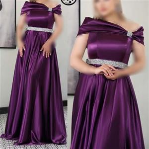 لباس مجلسی ساتن بلند مدل دلسا