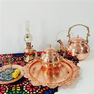کتری قوری تمام مسی زنجان دست ساز و چکشی نانو شده رنگ ثابت با ضمانت