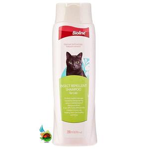 شامپو ضد کک، کنه حشرات بایولاین مخصوص گربه Bioline insect repellent shampoo حجم ۲۰۰ میلی لیتر 