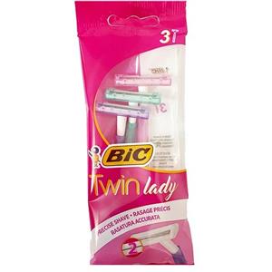 خود تراش 2 لبه زنانه بیک مدل Twin lady بسته 3 عددی