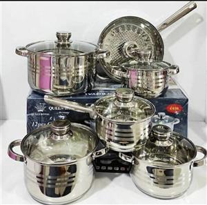 سرویس قابلمه استیل 12 پارچه رویال کویین مدل QR-8878