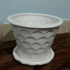 گلدان سرامیکی کندویی با زیرگلدانی ( به نوشهر و چالوس)