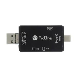 کارت خوان چندکاره پرووان مدل PCO03 با رابط USB-C،Micro-SD،USB،Micro-USB،OTG