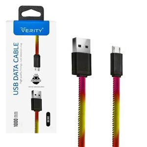 کابل تبدیل USB به MicroUSB وریتی مدل CB3112 طول 1 متر - پوشش کابل چرم مصنوعی