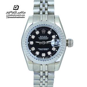 ساعت مچی زنانه رولکس دیت جاست بدنه تماماً استیل اصلی ROLEX DATEJUST