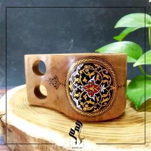 کوکسا (لیوان چوبی) منقوش به هنر تذهیب تماماً کار شده با دست