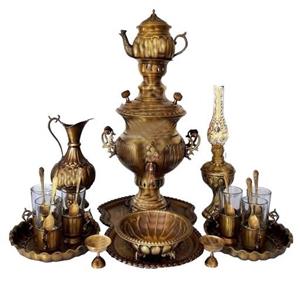 سرویس سماور برنجی 28 پارچه