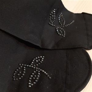 جوراب مشکی نگین دار