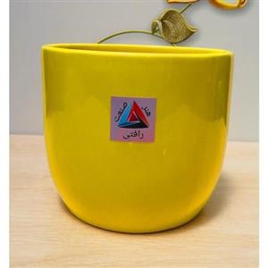 گلدان سرامیکی بزرگ زرد( مستقیم از تولید کننده)