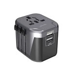 آداپتور یونیورسال فست پرودو مدل UNI | آداپتور Usb دو پورت فست پرودو ا Porodo Dual 2.4 USB Port Travel Adapter