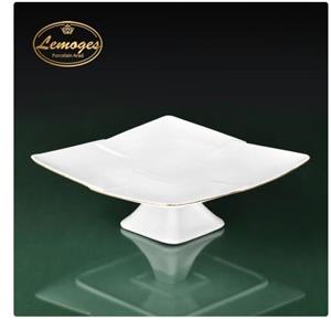 دیس شیرینی خوری لاله پایه دار خط طلا لیمون درجه یک