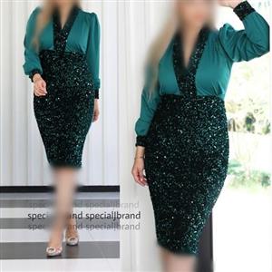 تونیک مجلسی نیشا جنس پولک مخملی و کرپ کش سایزبندی 42 تا 50