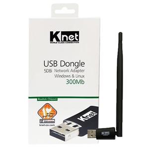 کارت شبکه USB بی سیم High Speed کی نت مدل 3DBi 300Mb به همراه آنتن