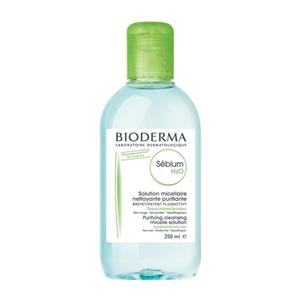 محلول پاک کننده آرایش بایودرما مدل sebium h2o آبی