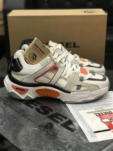 کد 1900 کتونی دیزل چاپی دو بند مشکی سفید نارنجی