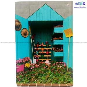 دفتر فانتزی جلد سخت طرح گلخانه آبی