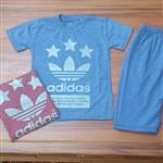 تیشرت و شلوارک Adidas.سایز 40و45و50و55.جنس پنبه ملانژ.دو رنگ آبی و زرشکی