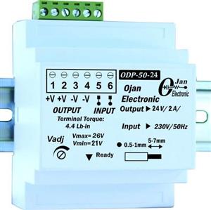 منبع تغذیه سوئیچینگ 24 ولت (50 وات) دین ریلی اوژن الکترونیک مدل ODP50-24 