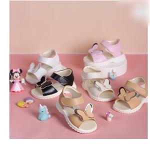 صندل دخترانه کفش تابستانه دخترانه سایز21تا24 رنگ شیری،کرم،صورتی،مشکی،طرح پروانه